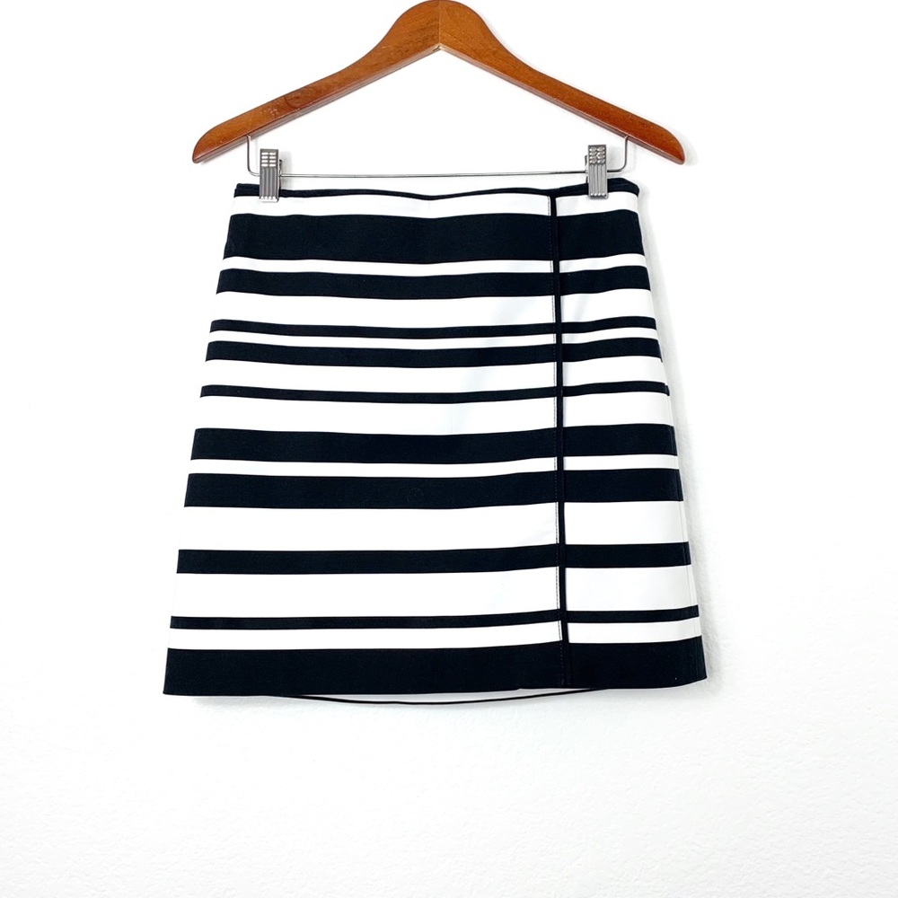 WHBM Striped A-Line Black/White Mini Skirt 2